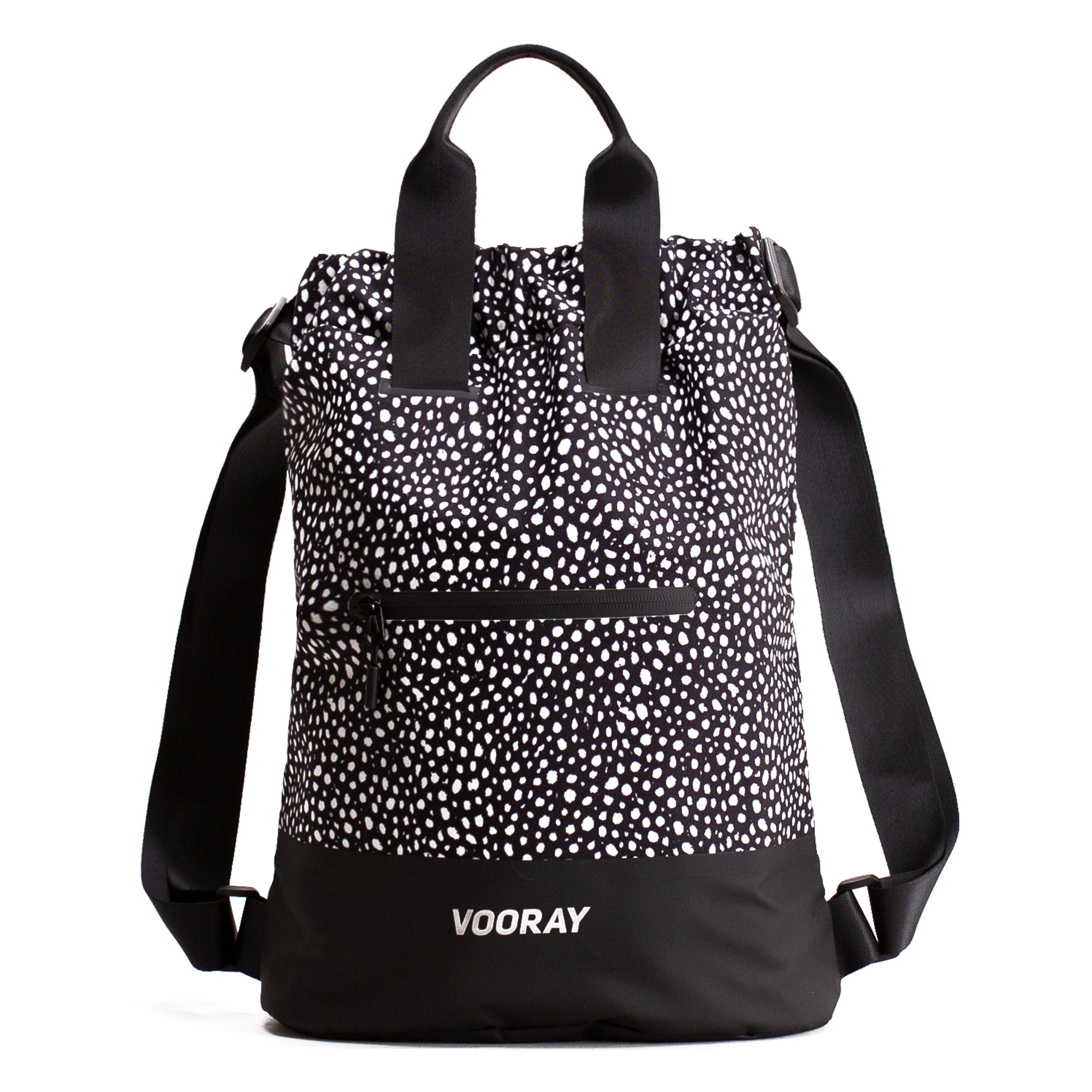 VOORAY  FLEX CINCH BACKPACK POLKA DOT FRONT SIDE