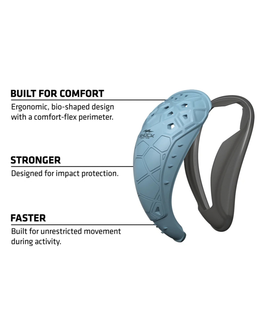 Shock Doctor Core Supporter with Bio‑Flex 2.0 Cup – White | Secure Fit & Impact Protection – Adult Large