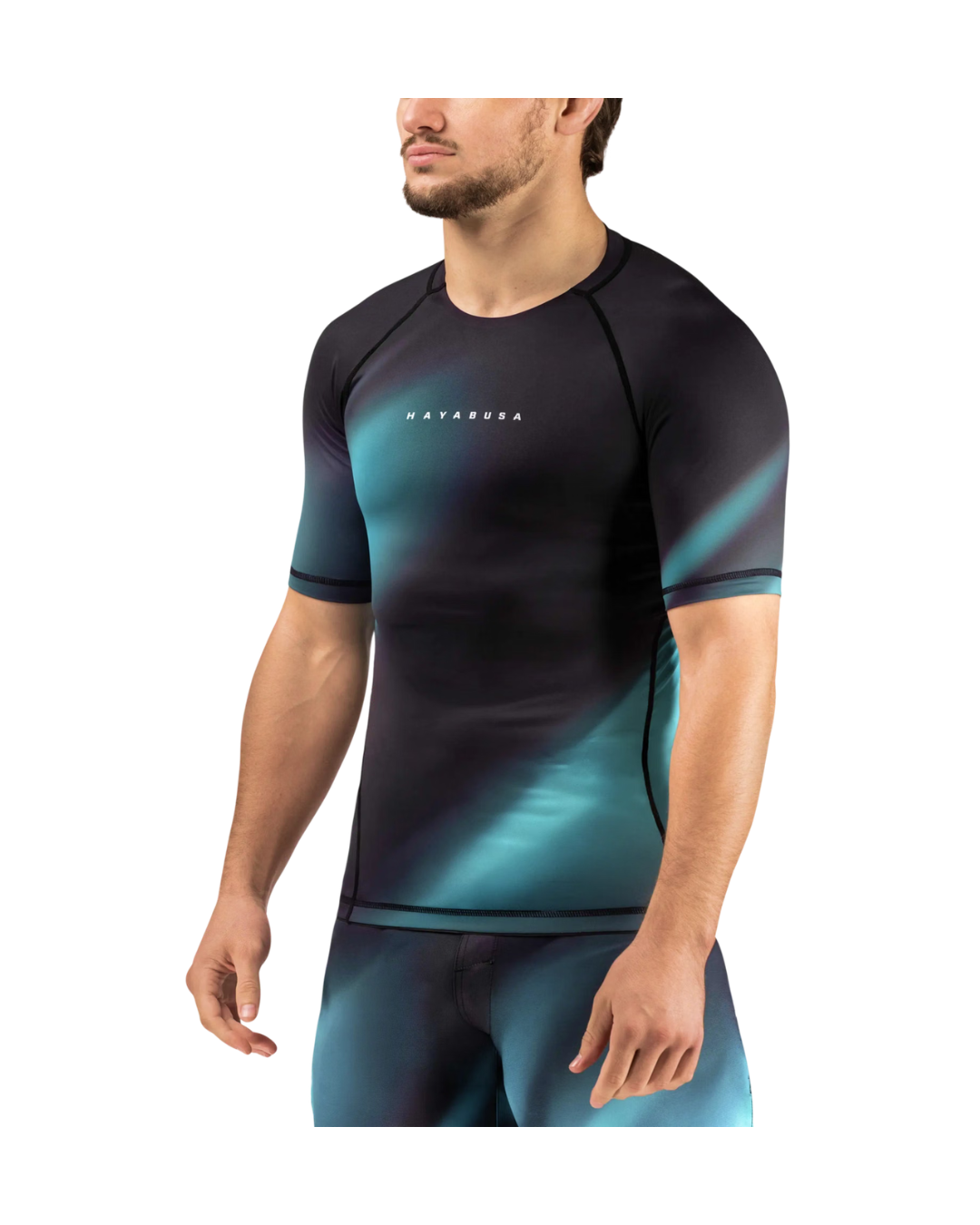 Hayabusa Men’s Apex Short Sleeve Rash Guard – Cyan