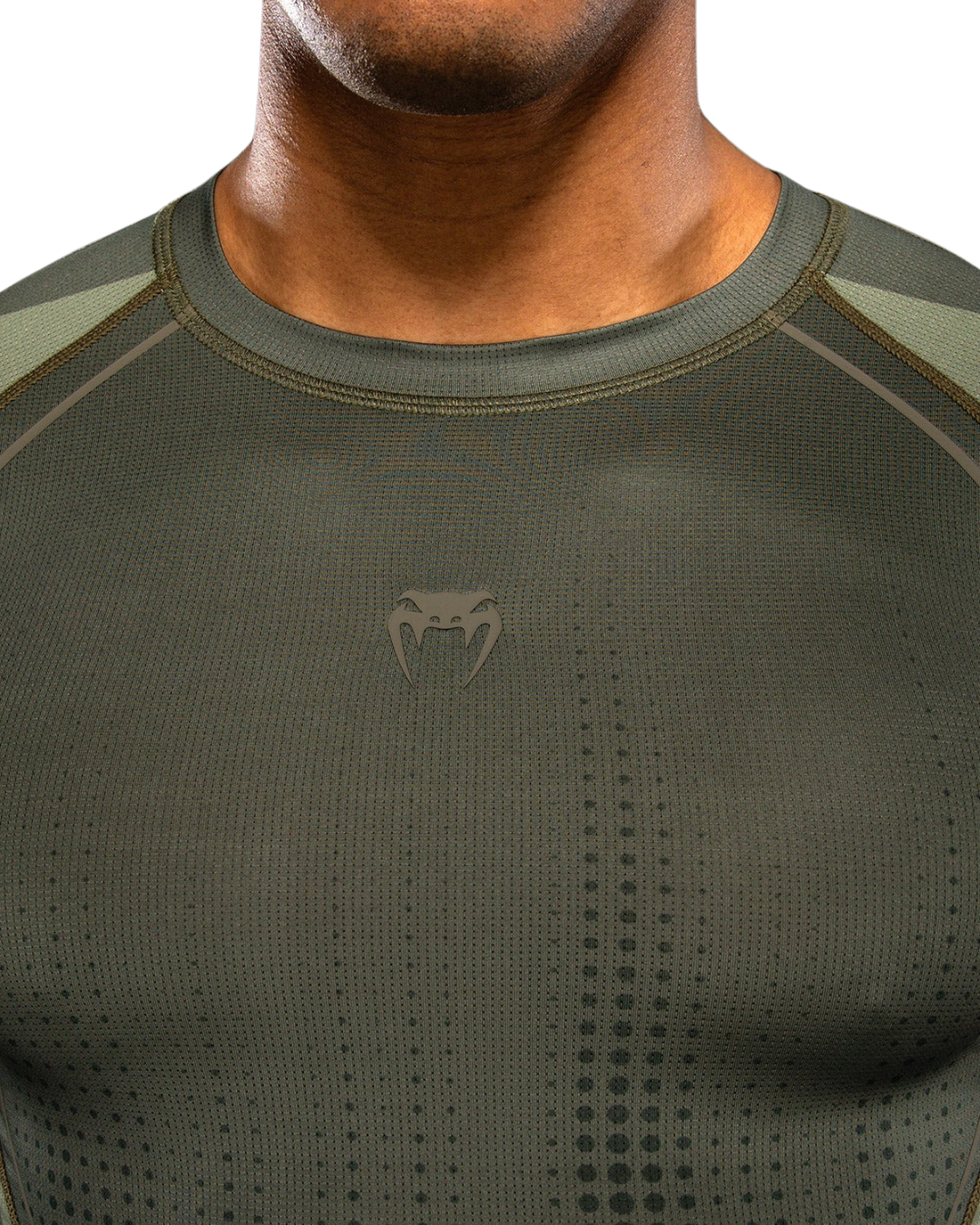 Venum Stealth Shortsleeve Rashguard – Khaki/Dark Green | Compression Fit – MMA & BJJ Performance Wear