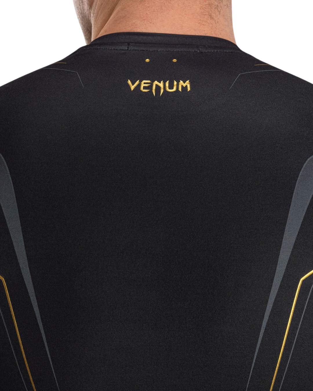 Venum Streamline Shortsleeve Rashguard – Black/Gold | Compression Fit – MMA & BJJ Performance Wear