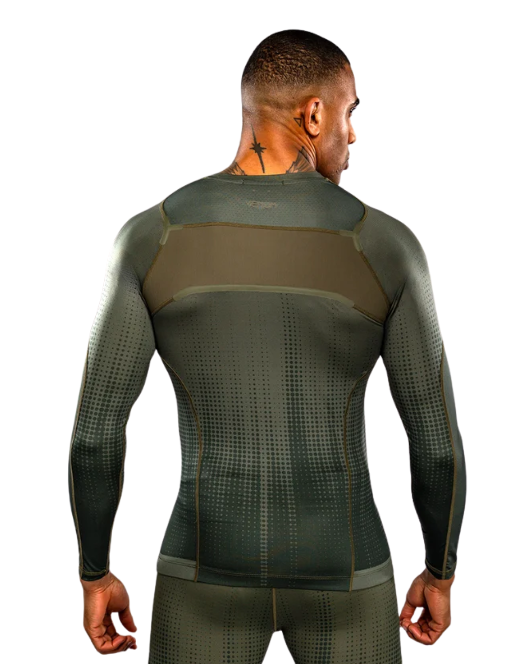 Venum Stealth Longsleeve Rashguard – Khaki/Dark Green | Compression Fit – MMA & BJJ Performance Wear