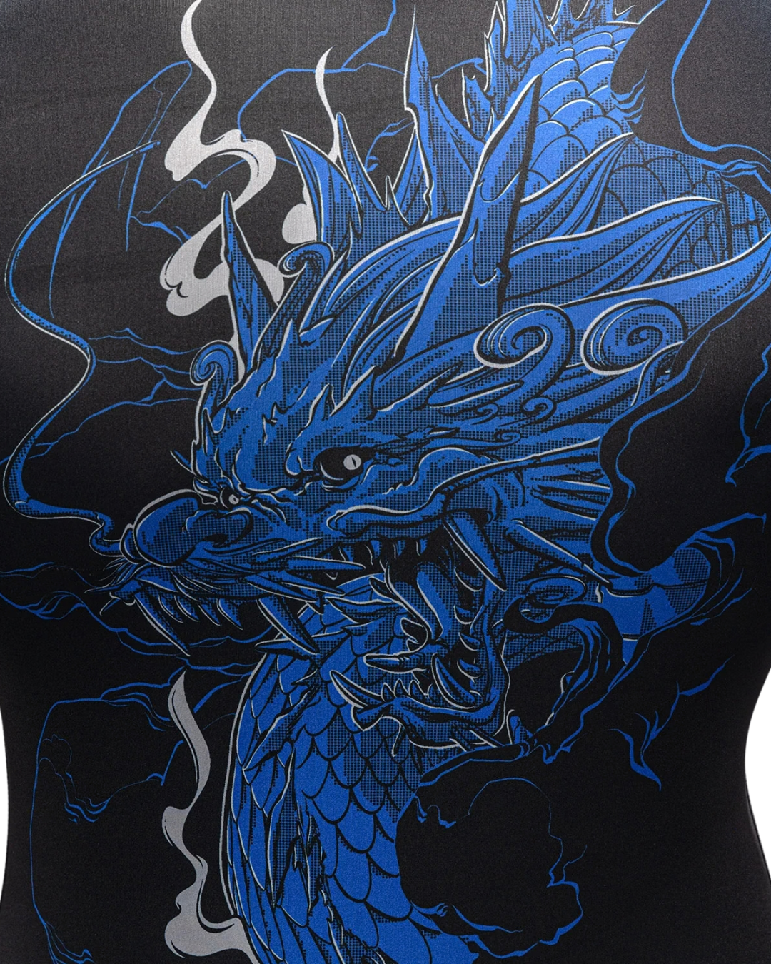 Venum Thunder Dragon Longsleeve Rashguard – Black/Royal Blue | Compression Fit – MMA & BJJ Performance Wear