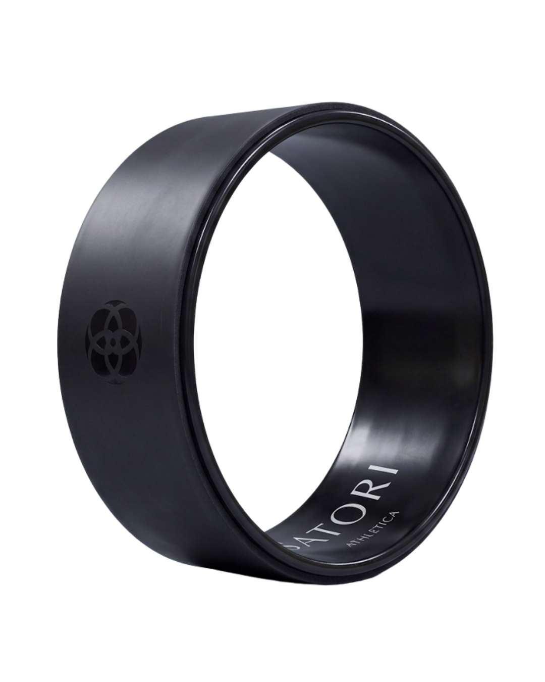 SATORI Yoga Wheel – Black Standard | Premium ABS Core, Non‑Slip Surface, Deep Stretch & Backbend Support