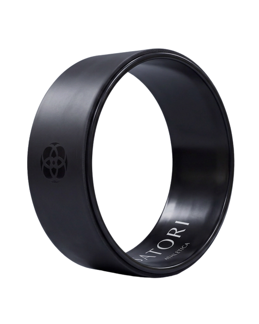 SATORI Yoga Wheel – Black Standard | Premium ABS Core, Non‑Slip Surface, Deep Stretch & Backbend Support