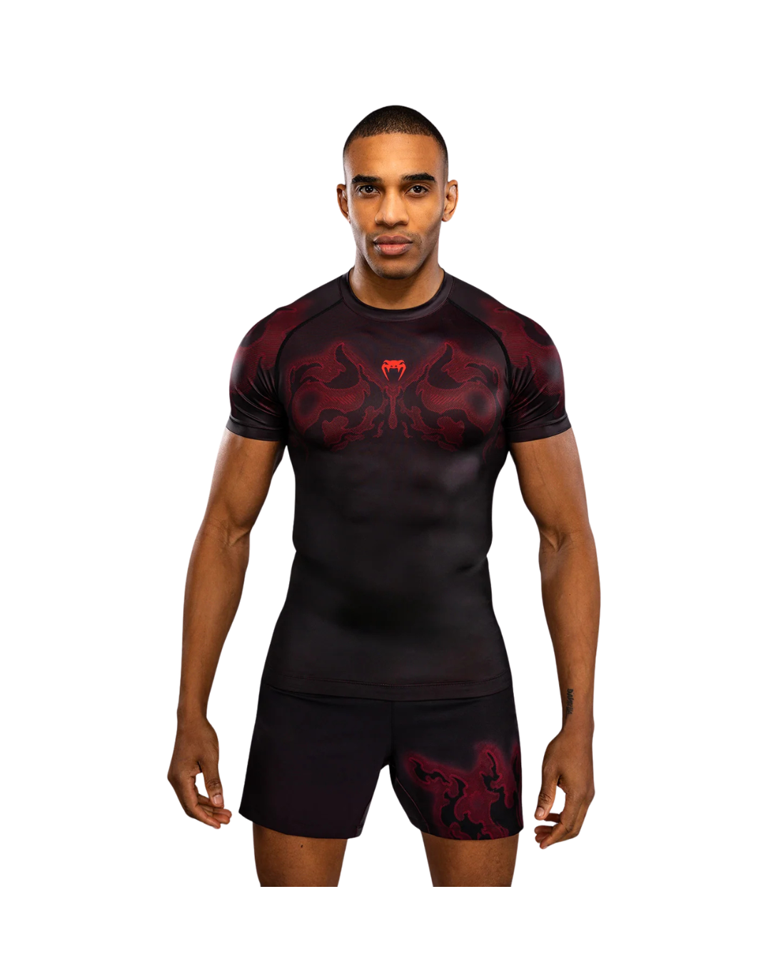 Venum Spectre Short Sleeve Rash Guard – Black/Red
