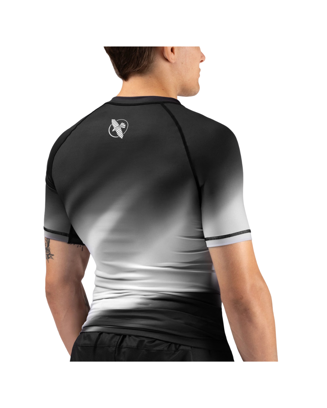 Hayabusa Men’s Apex Short Sleeve Rash Guard – Black/White