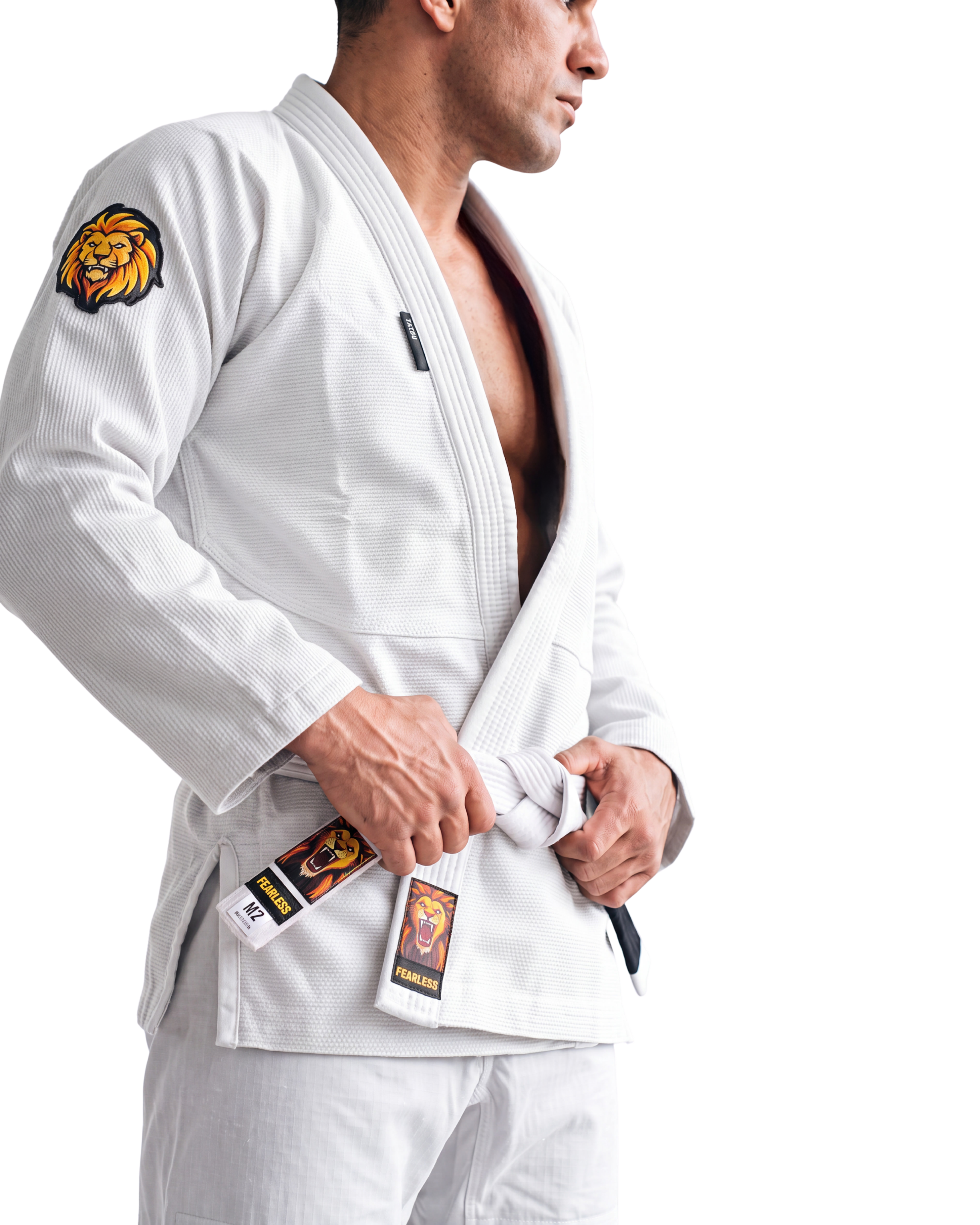 TATSU FEARLESS BJJ Gi – White | Premium Pearl Weave - Adults