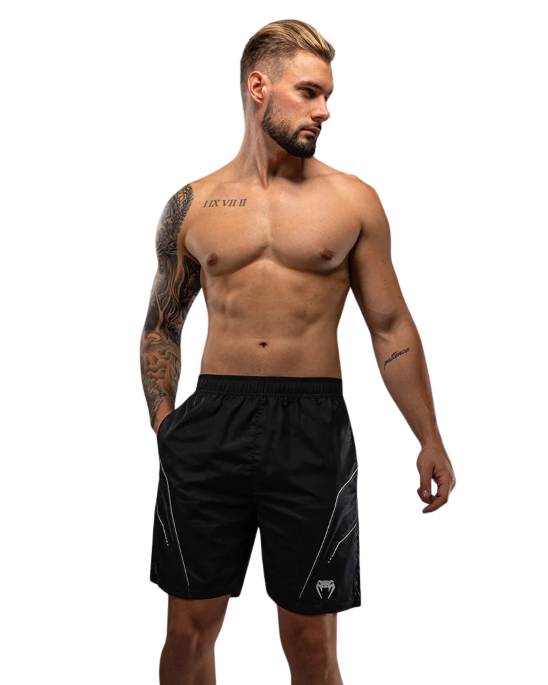 Venum Streamline Training Shorts – Black/White | Lightweight Mobility – MMA & Kickboxing Performance