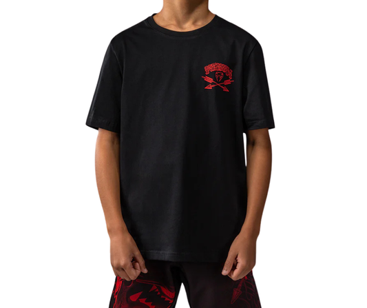 Venum Wolf Atak T‑Shirt – Black/Red (Kids) | Premium Cotton Tee