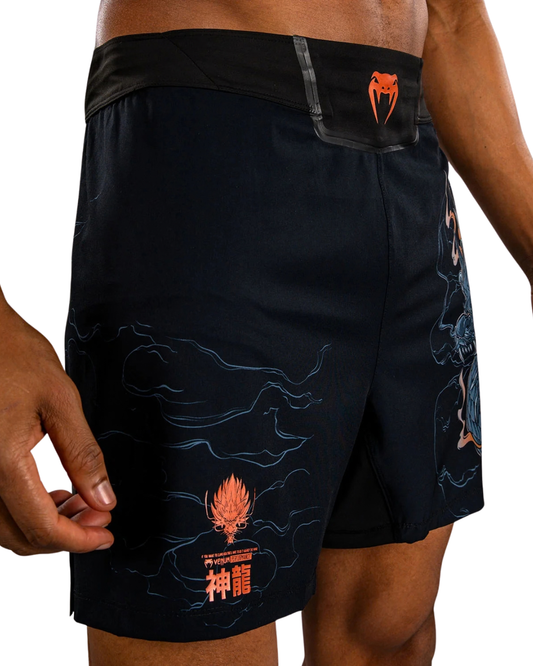 Venum Thunder Dragon Fightshorts – Black/Grey/Copper | Lightweight Mobility – MMA & Striking Performance