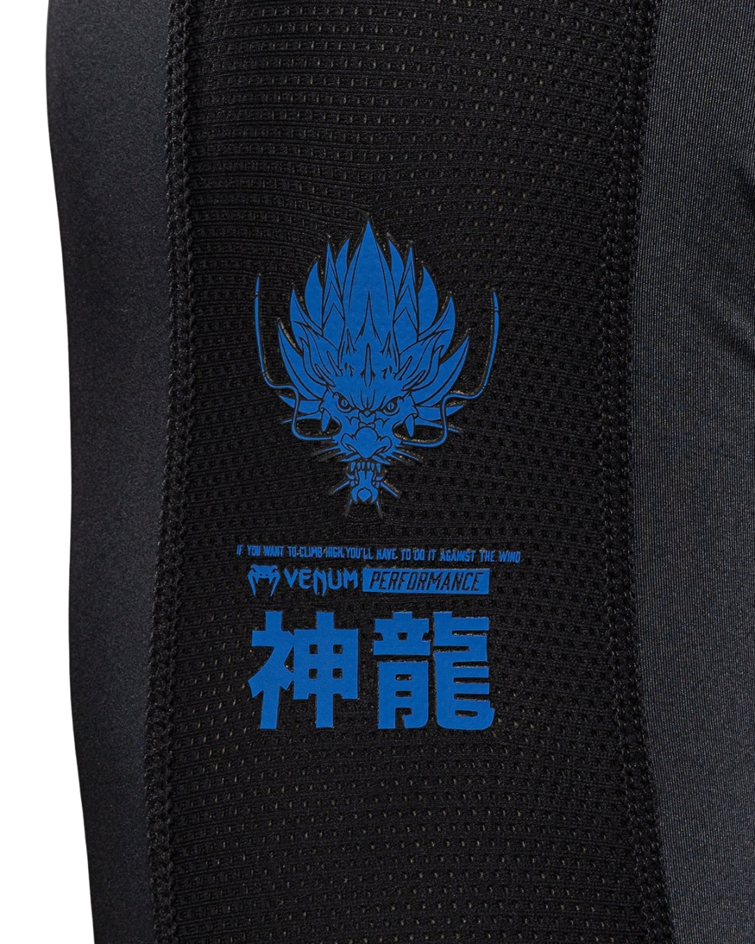 Venum Thunder Dragon Longsleeve Rashguard – Black/Royal Blue | Compression Fit – MMA & BJJ Performance Wear