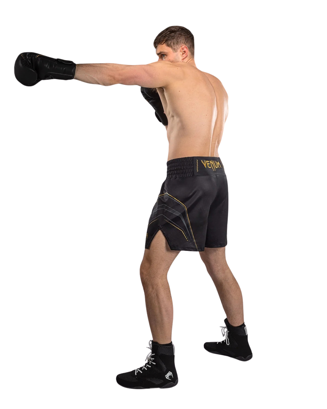 Venum Streamline Boxing Shorts – Black/Gold | Lightweight Performance – Wide Waistband