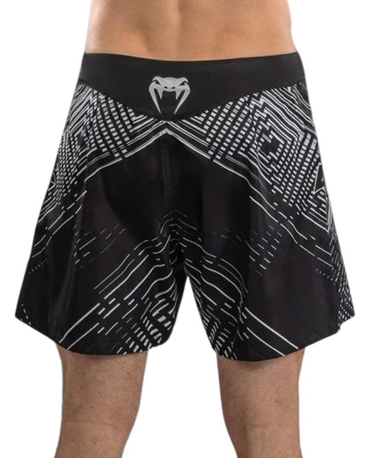 Venum Midnight Fury Fightshorts – Black/Grey/Silver | Lightweight Performance – Athletic Fit