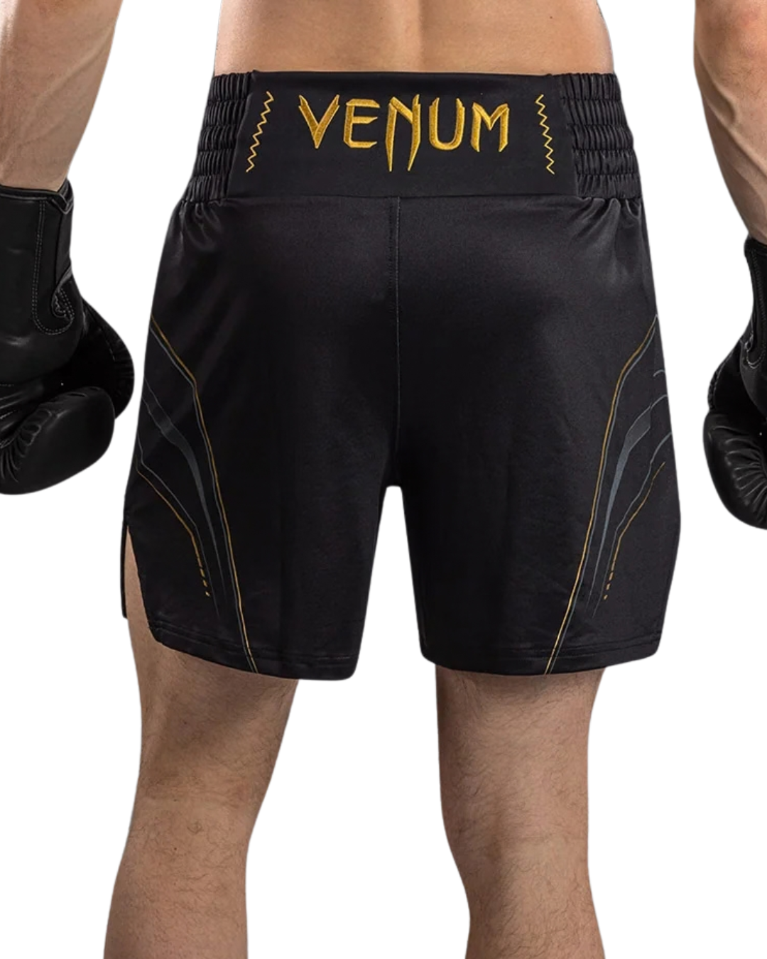 Venum Streamline Boxing Shorts – Black/Gold | Lightweight Performance – Wide Waistband