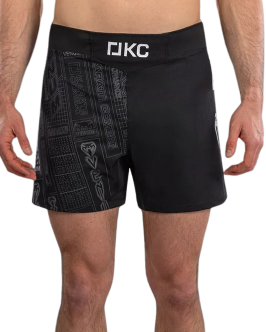 Venum Karate Combat Fightshorts – Black/Grey | Lightweight Performance – Mid‑Thigh Cut