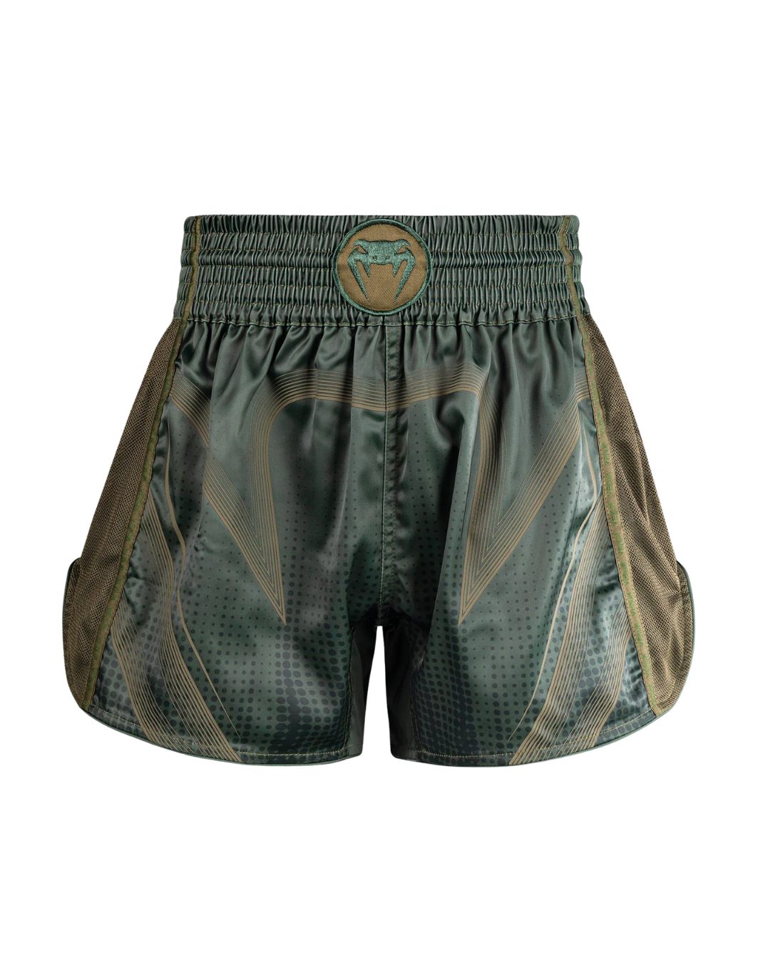 Venum Stealth Muay Thai Shorts – Khaki/Dark Green | Authentic Thai Cut – Lightweight Performance