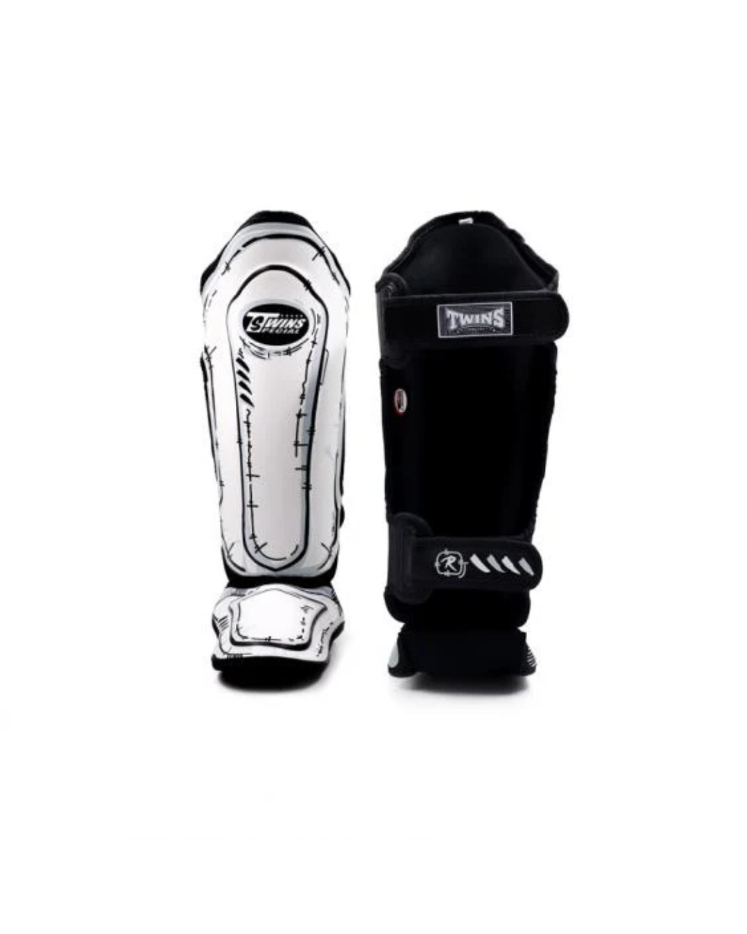 Twins Special FSGL10-66 Fancy Shin Guards – Comic White/Black |