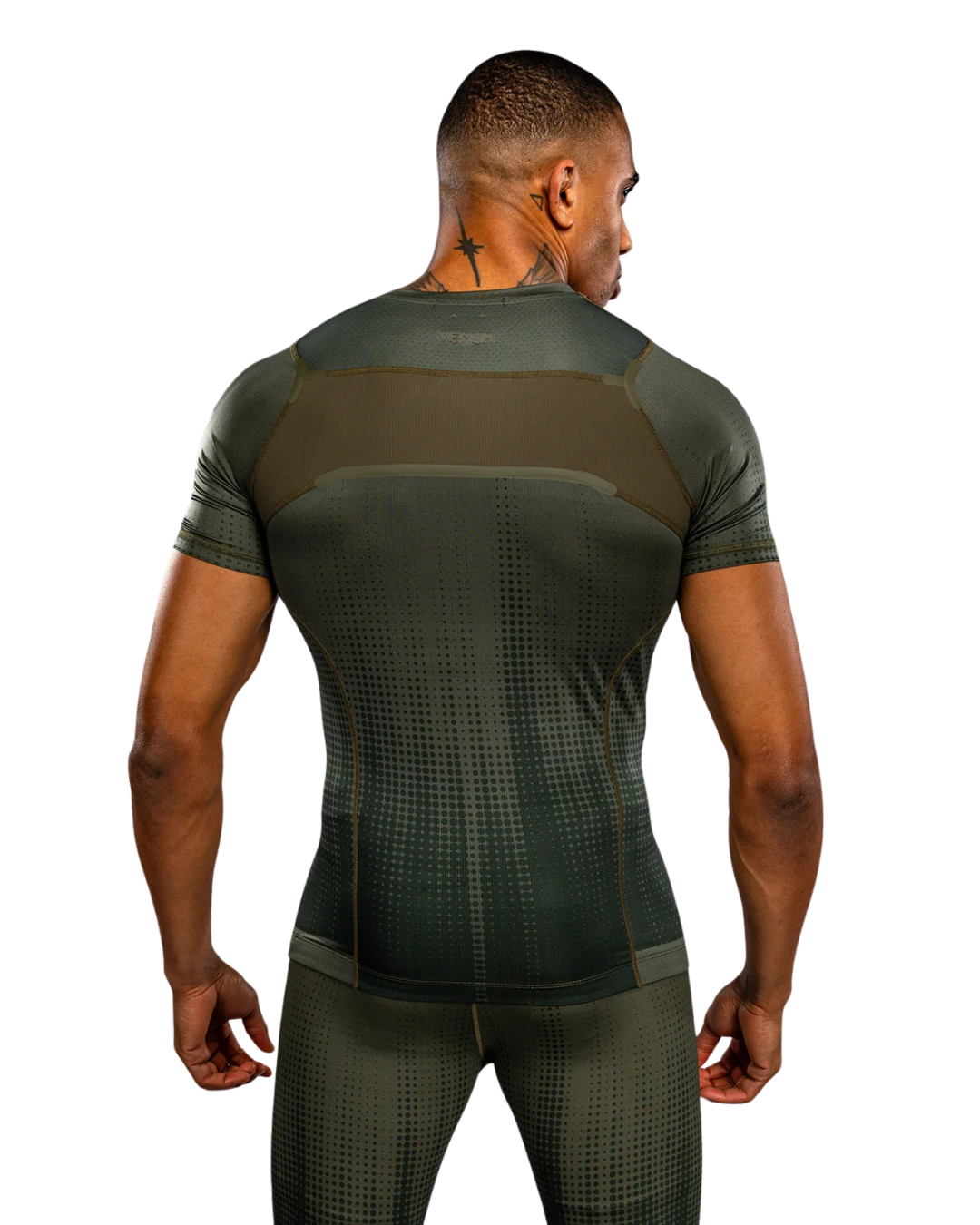 Venum Stealth Shortsleeve Rashguard – Khaki/Dark Green | Compression Fit – MMA & BJJ Performance Wear