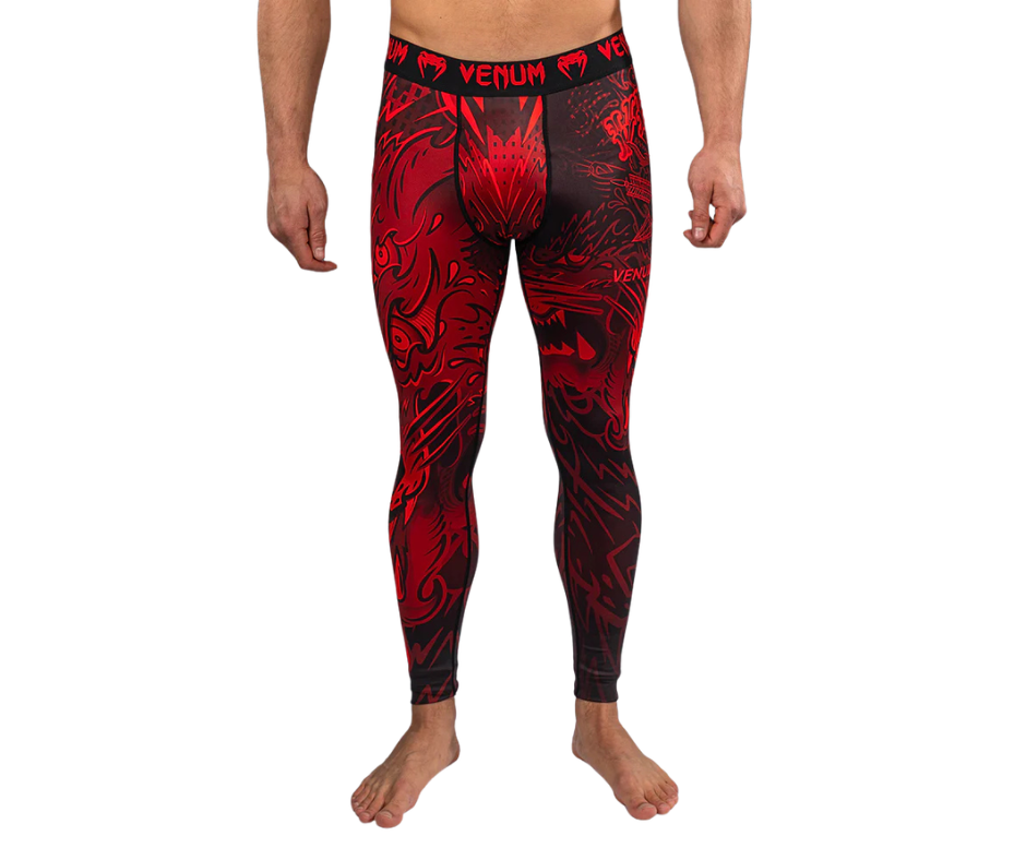 Venum Wolf Atak Spats – Black/Red | Compression Training Tights­