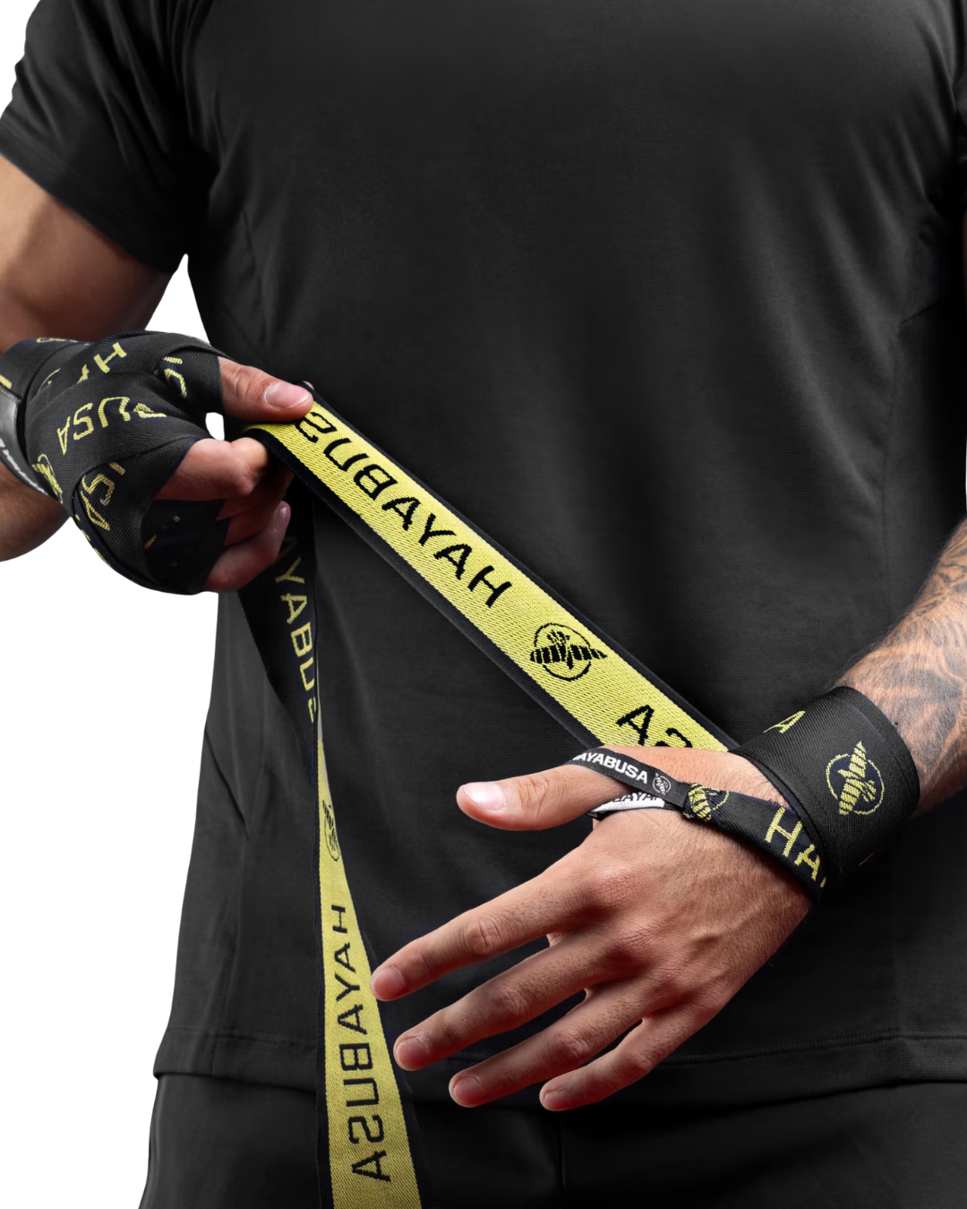HAYABUSA DELUXE HANDWRAPS BLACK/GOLD STANDARD