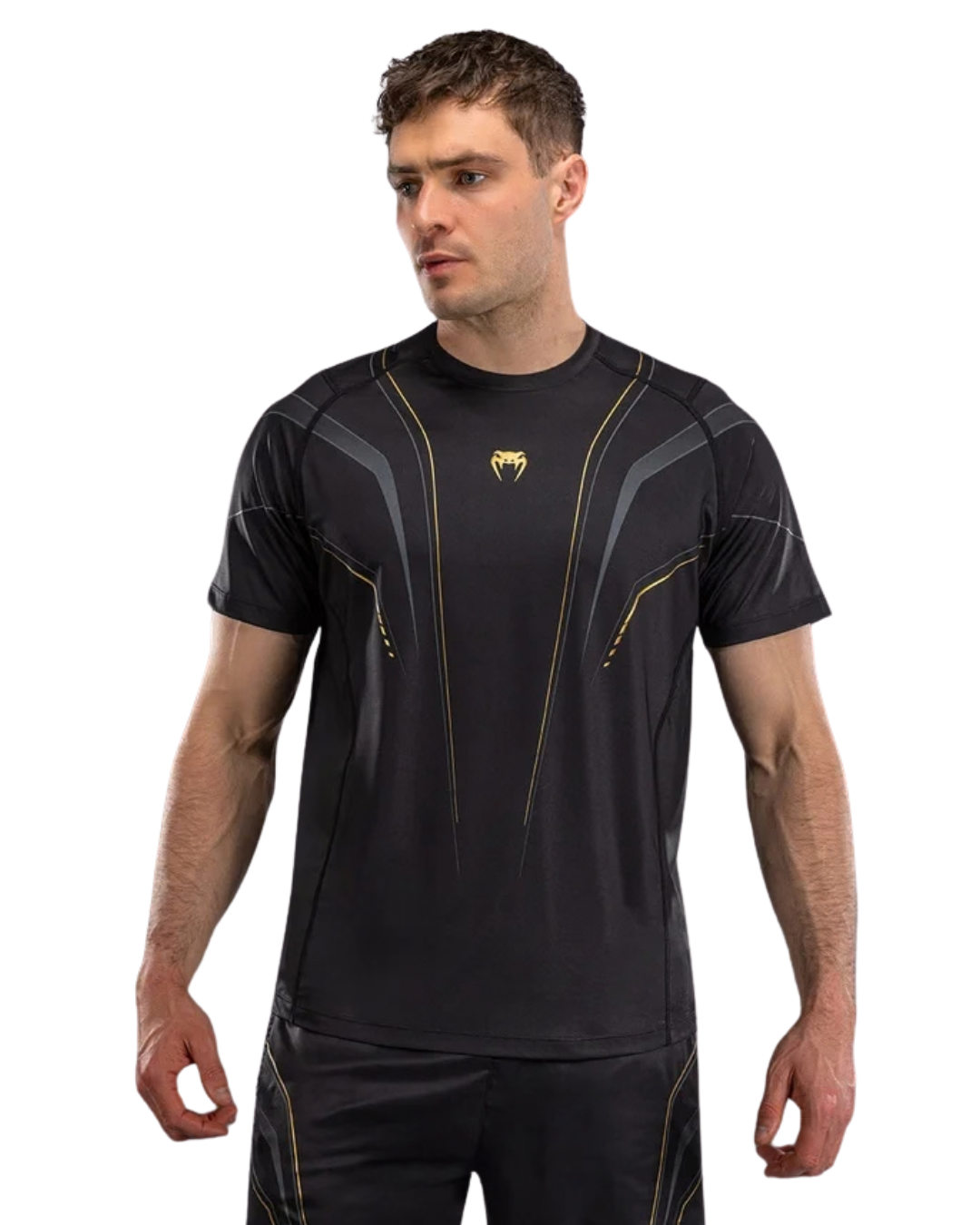Venum Streamline Dry Tech – Black/Gold | Moisture‑Wicking Performance – Athletic Fit