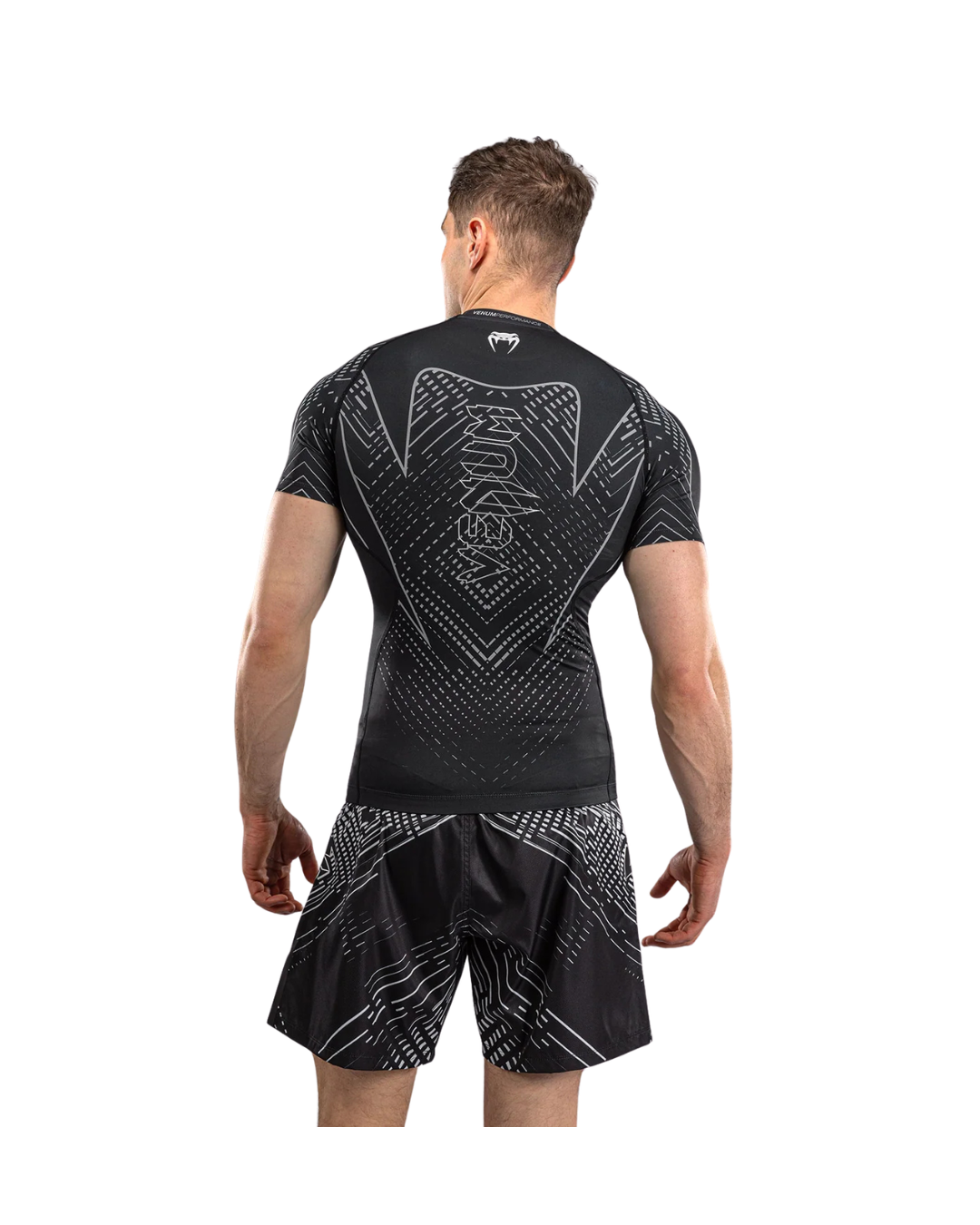 Venum Midnight Fury Short Sleeve Rash Guard – Black/Grey/Silver
