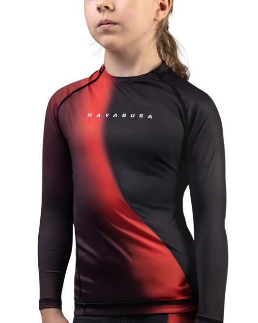 HAYABUSA Youth Longsleeve Rashguard – Red | Compression Top