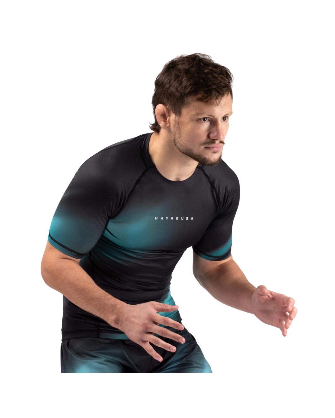 Hayabusa Men’s Apex Short Sleeve Rash Guard – Cyan
