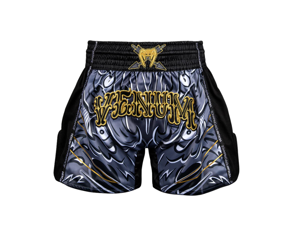 Venum Wolf Atak Muay Thai Shorts – Black/Grey | Fight Shorts