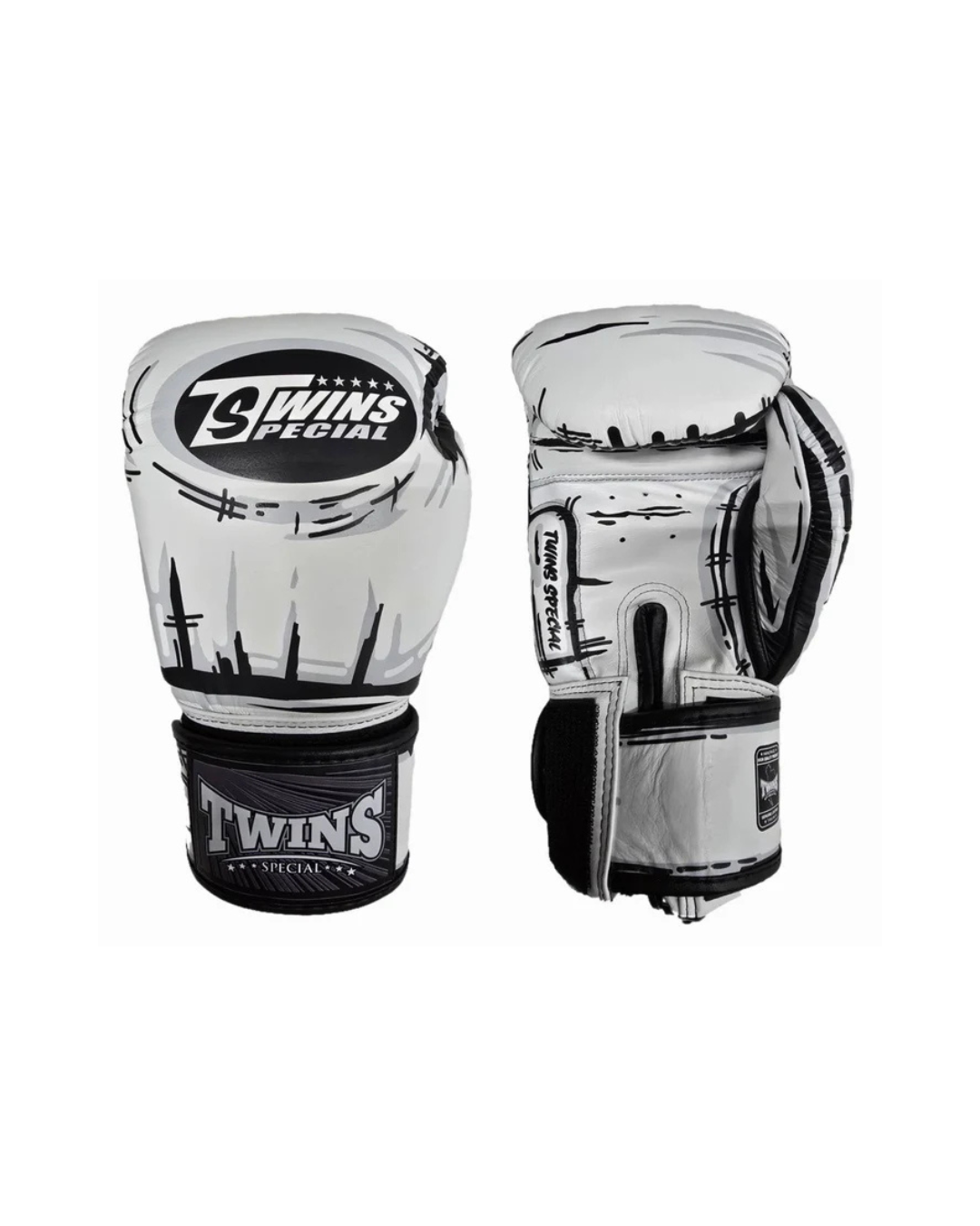 Twins Special FBGVL4-66 Fancy Boxing Gloves – Comic White/Black