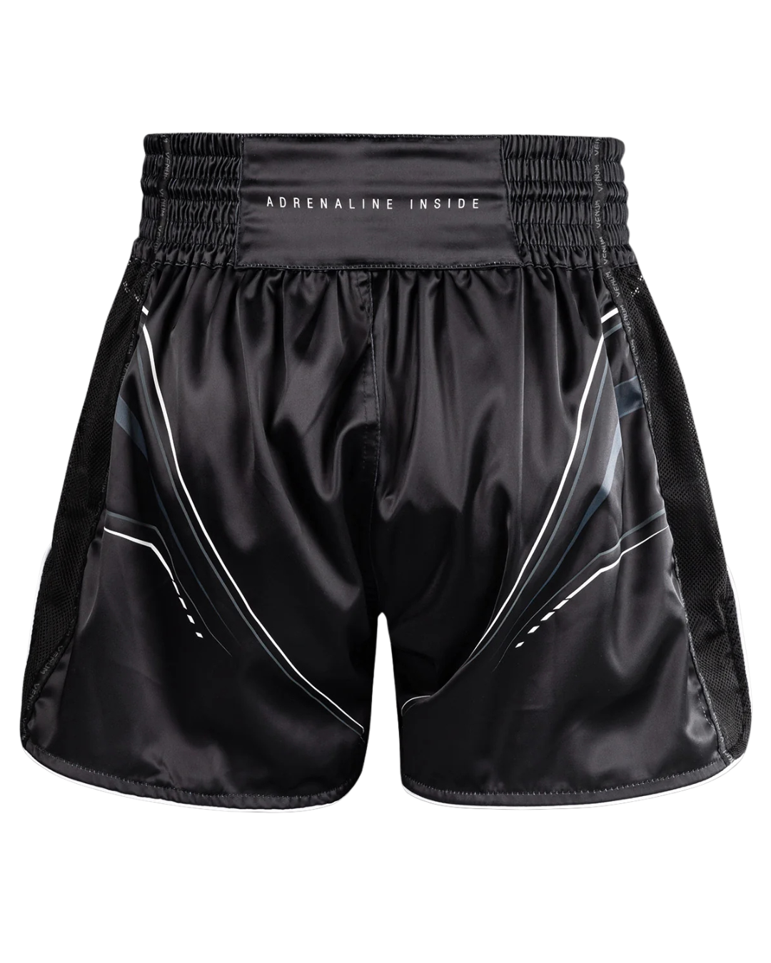 Venum Streamline Muay Thai Shorts – Black/White | Authentic Thai Cut – Lightweight Performance