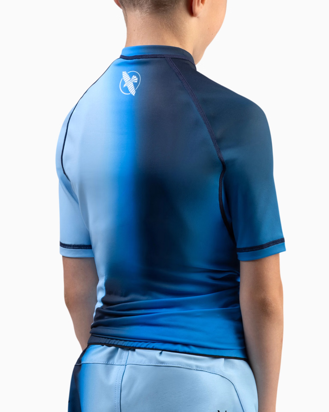 Hayabusa Youth Shortsleeve Rashguard – Blue – Compression Fit – Kids BJJ & MMA Training Wear