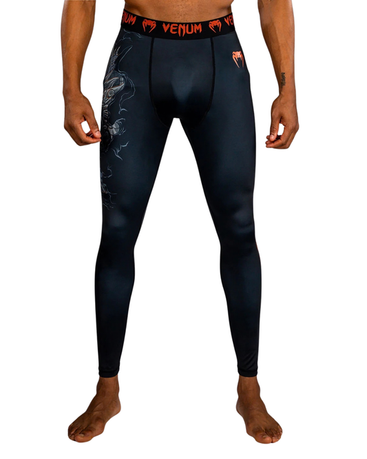 Venum Thunder Dragon Spats – Black/Grey/Copper | Compression Fit – MMA & BJJ Grappling Performance