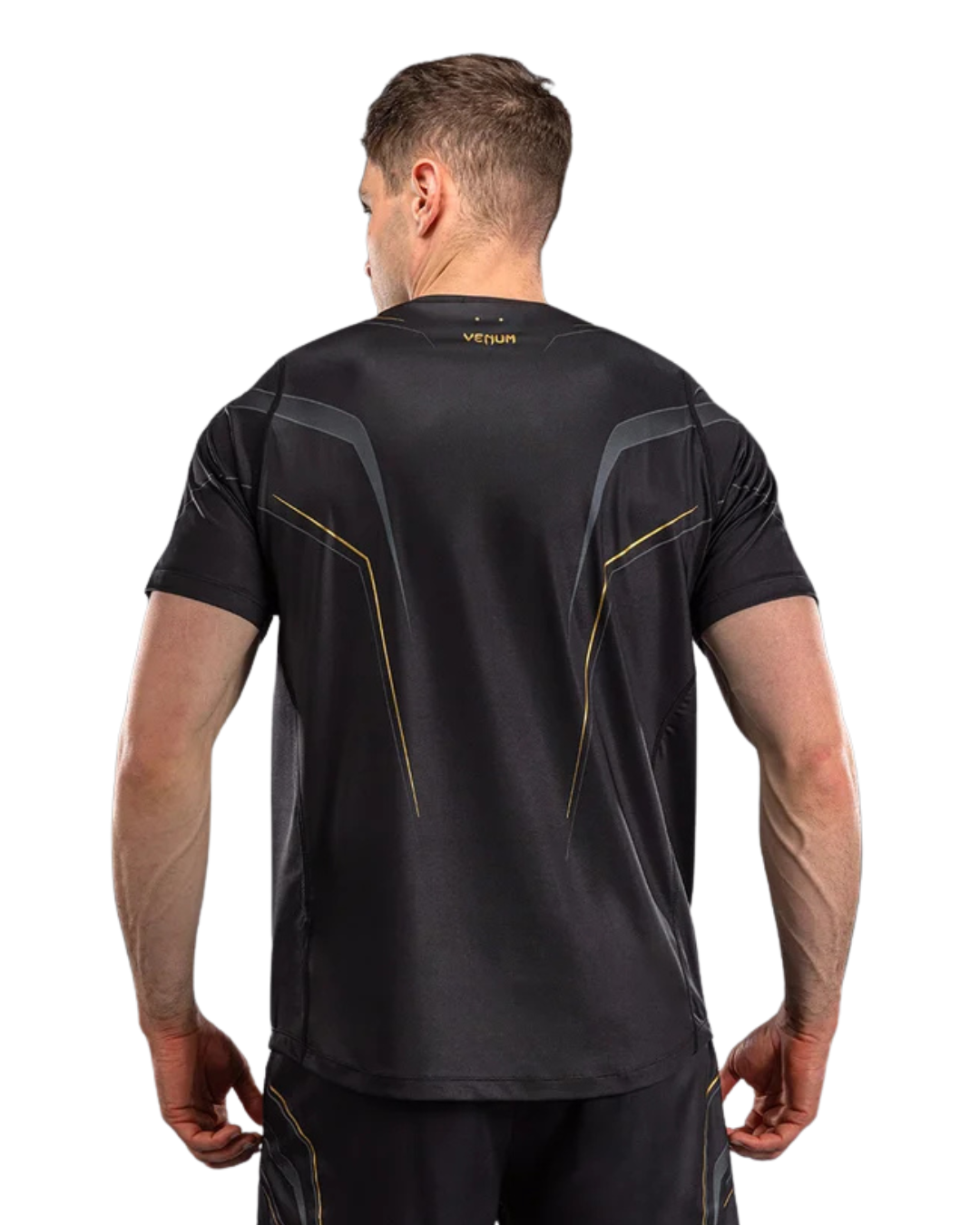Venum Streamline Dry Tech – Black/Gold | Moisture‑Wicking Performance – Athletic Fit