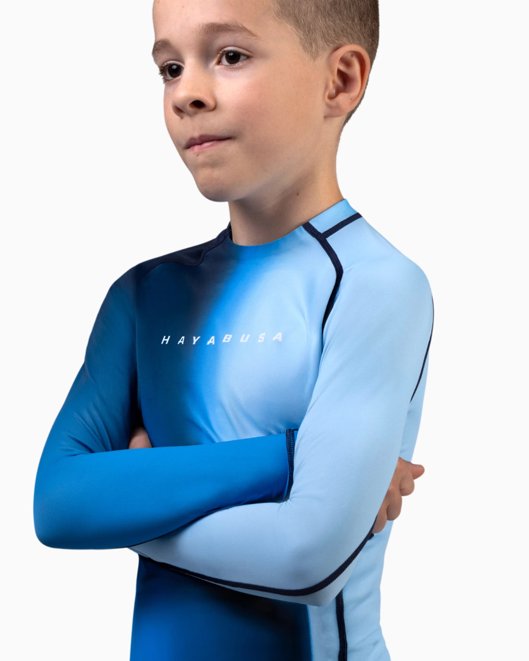 HAYABUSA Youth Longsleeve Rashguard – Blue | Compression Top