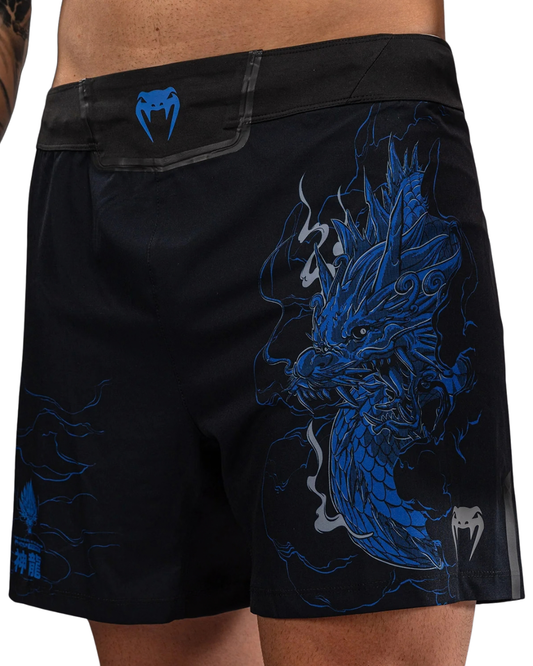 Venum Thunder Dragon Fightshorts – Black/Royal Blue | Lightweight Mobility – MMA & Striking Performance