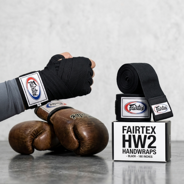 FAIRTEX HW2 HANDWRAPS BLACK 180 INCHES