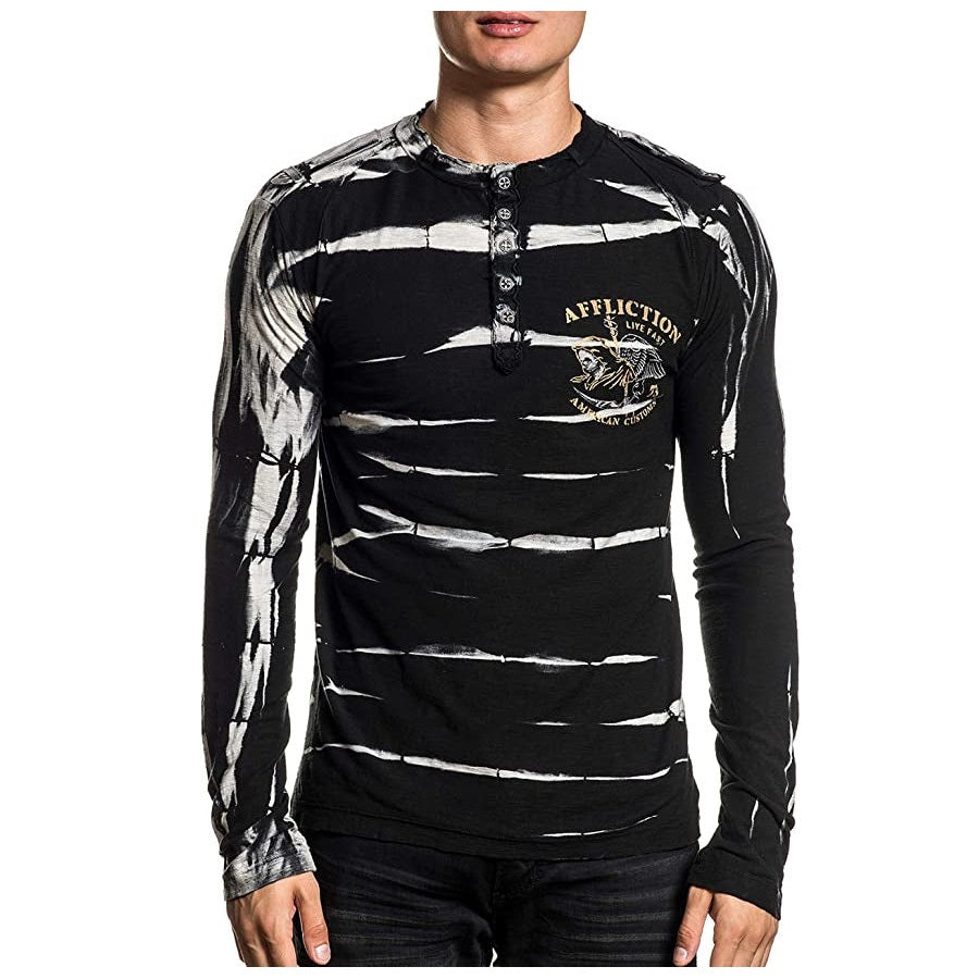 AC REAPER TRAINING LONG SLEEVE HENLEY BLACK FRONT SIDE