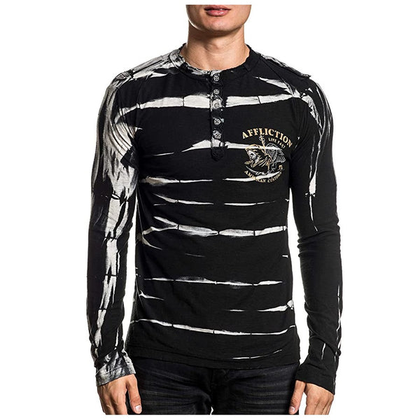 AC REAPER TRAINING LONG SLEEVE HENLEY BLACK FRONT SIDE