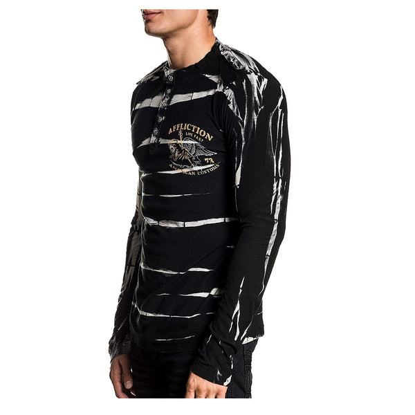 AC REAPER TRAINING LONG SLEEVE HENLEY BLACK LEFT SIDE