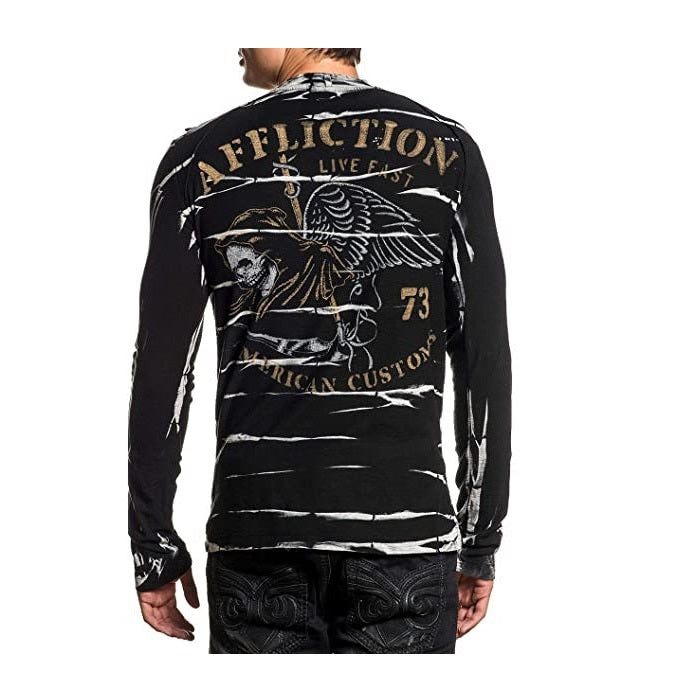 AC REAPER TRAINING LONG SLEEVE HENLEY BLACK BACK SIDE