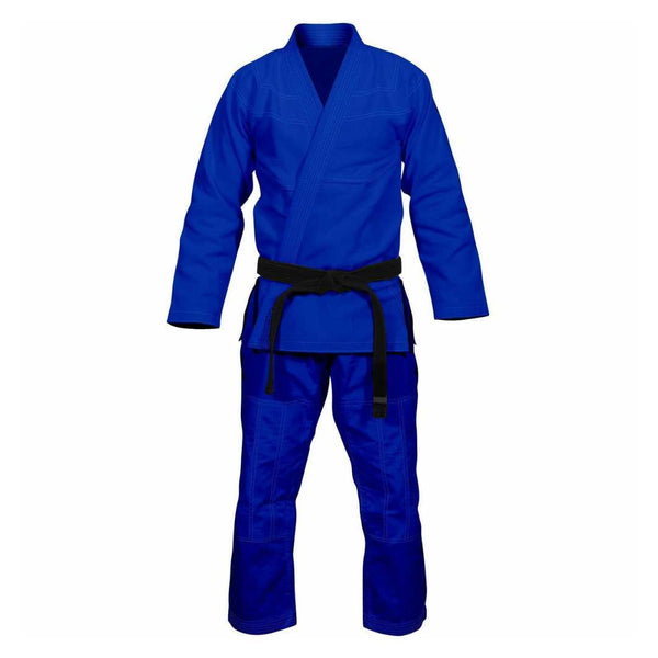 ADULT PLAIN BJJ GI BLUE FRONT SIDE