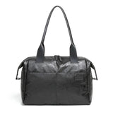 ALANA DUFFEL BLACK SNAKESKIN FRONT SIDE
