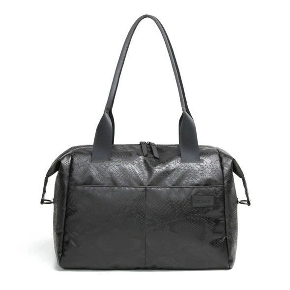 ALANA DUFFEL BLACK SNAKESKIN FRONT SIDE