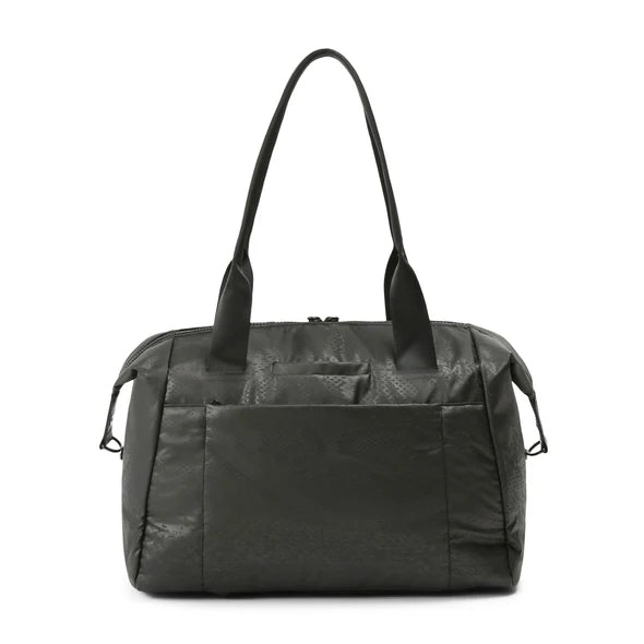 ALANA DUFFEL BLACK SNAKESKIN LEFT SIDE