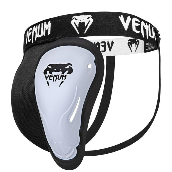 CHALLENGER GROIN GUARD & SUPPORT WHITE FRONT SIDE