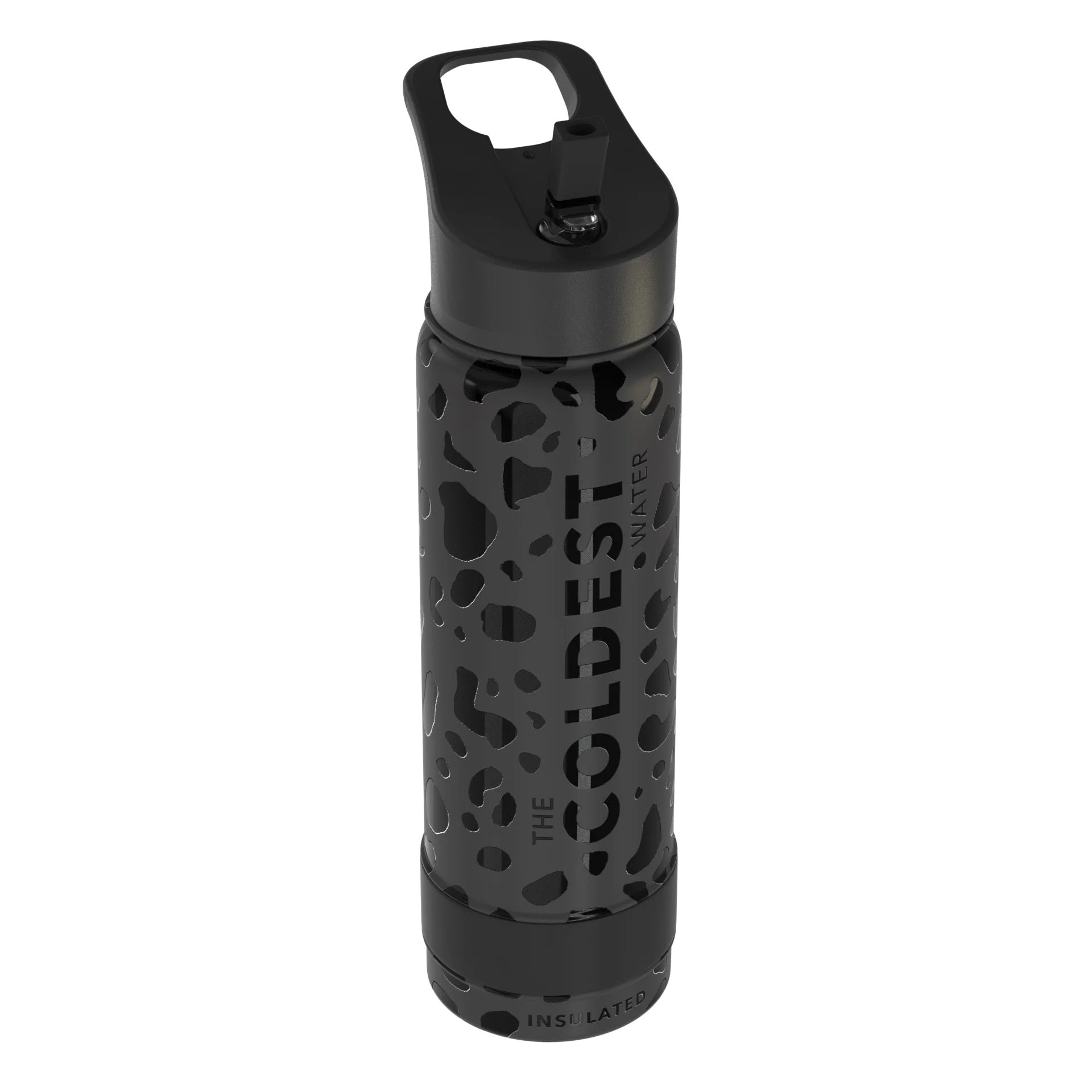 COLDEST SPORTS BOTTLE BLACK LEOPARD 24OZ RIGHT SIDE