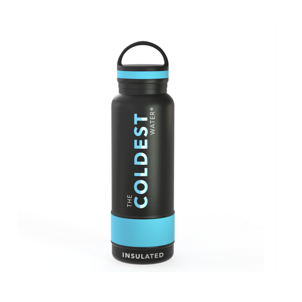 COLDEST SPORTS WATER BOTTLE 21 OZ MATTE BLACK FRONT SIDE