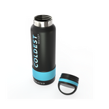 COLDEST SPORTS WATER BOTTLE 21 OZ MATTE BLACK LEFT SIDE